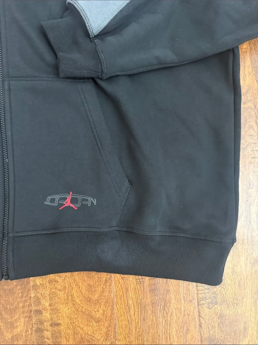 Jordan Black and Gray Full-Zip Hoodie